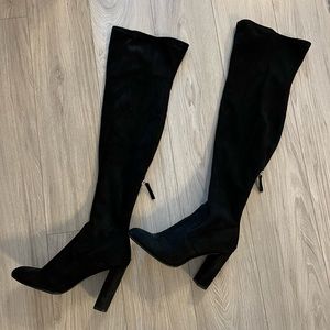STEVE MADDEN black suede over the knee boots